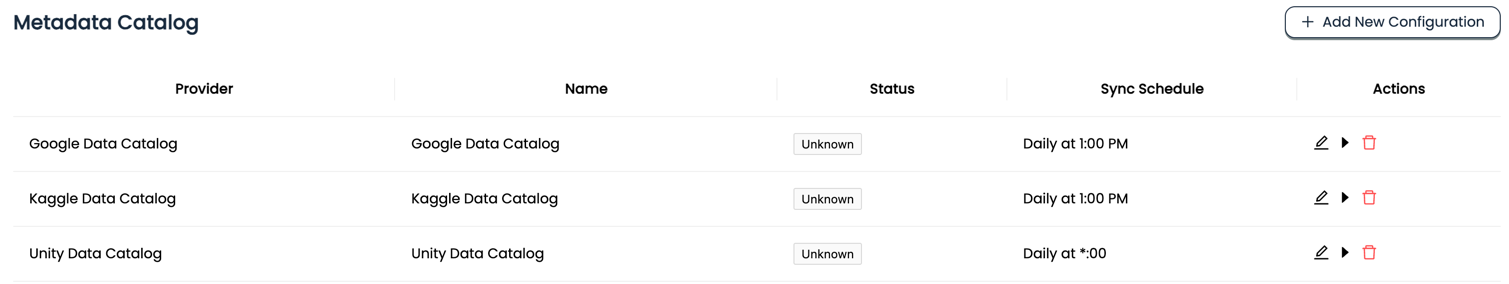 Catalog Management Interface